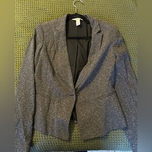 White House Black Market Metallic Gray Blazer